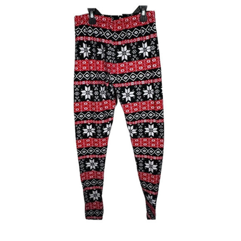 🌷 Shosho Festive Snowflake Patterned Leggings